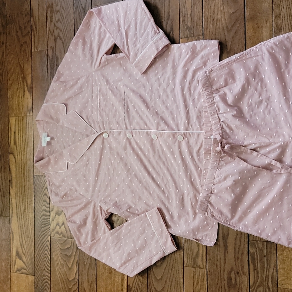 Haven well with in PJs nwt dusty pink with emboired white polkadots L